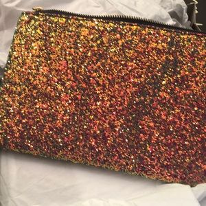 NWT Madewell glitter clutch